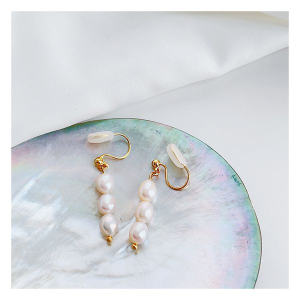 Bông Tai Hạt Trai Tự Nhiên MADAME HIEN PEARLS tua rua hạt xoài BTG025