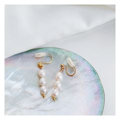 Bông Tai Hạt Trai Tự Nhiên MADAME HIEN PEARLS tua rua hạt xoài BTG025