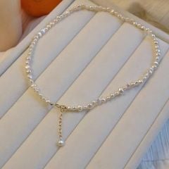 Vòng cổ Bạc Ngọc Trai Thời Trang Dành Cho Nữ 4-5mm phong cách Baroqu CB007