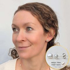 Bông Tai Mạ Bạc 925 Đính Ngọc Trai Keshi Tự Nhiên MADAME HIEN PEARLS phong cách Baroque Đơn Giản BTB009