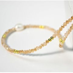 Vòng Cổ Choker Pha Lê Mặt Hạt Ngọc Trai Baroque Tự Nhiên Tối Giản MADAME HIEN PEARLS MB022