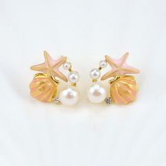 Bông Tai Ngọc Trai Tự Nhiên Mặt Sò Biển Và Sao Biển MADAME HIEN PEARLS Cho Nữ