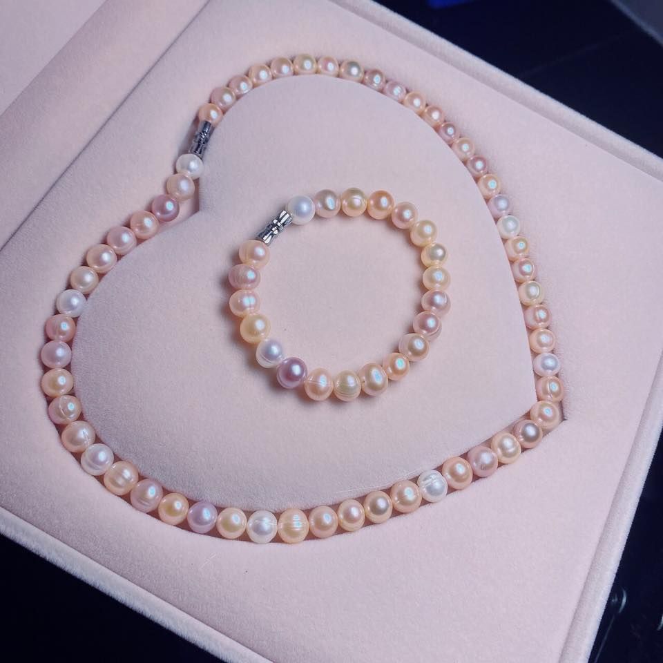 Bộ Set Ngọc Trai Tứ Quý (dây cổ, vòng, bông)