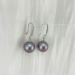 Bông Tai Bạc s925 Mạ Vàng Ý Đính Ngọc Trai 11mm+- Hạt Tròn Đẹp Grade AAAA MADAME HIEN PEARLS BMVBTT010