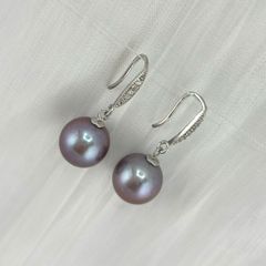 Bông Tai Bạc s925 Mạ Vàng Ý Đính Ngọc Trai 11mm+- Hạt Tròn Đẹp Grade AAAA MADAME HIEN PEARLS BMVBTT010