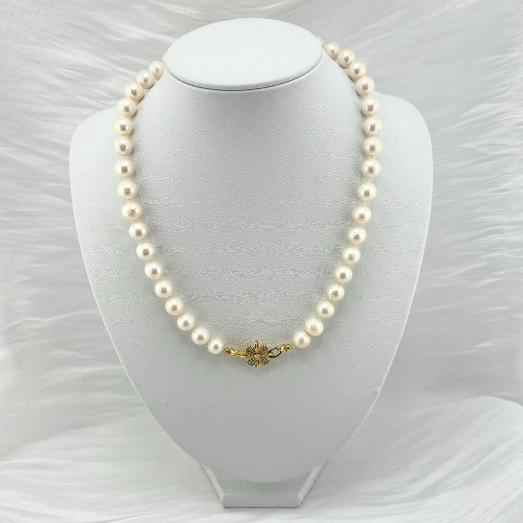 [Kèm Kiểm Định] Vòng Cổ Ngọc Trai Tự Nhiên 11mm Trắng Tròn Đẹp Grade AAA MADAME HIEN PEARLS CT025