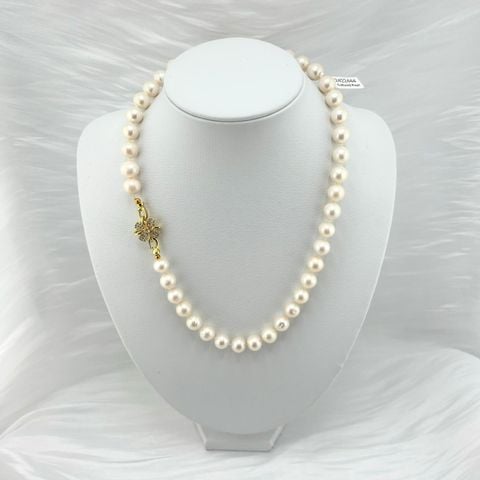 [Kèm Kiểm Định] Vòng Cổ Ngọc Trai Tự Nhiên 11mm Trắng Tròn Đẹp Grade AAA MADAME HIEN PEARLS CT025