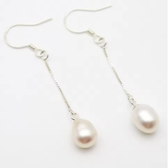 Bông Tai Bạc Ngọc Trai Tua Rua Đơn Giản 1 Hạt Ngọc Trai Giọt Nước MADAME HIEN PEARLS Tối Giản Xinh Xắn Cho Nữ BTG126