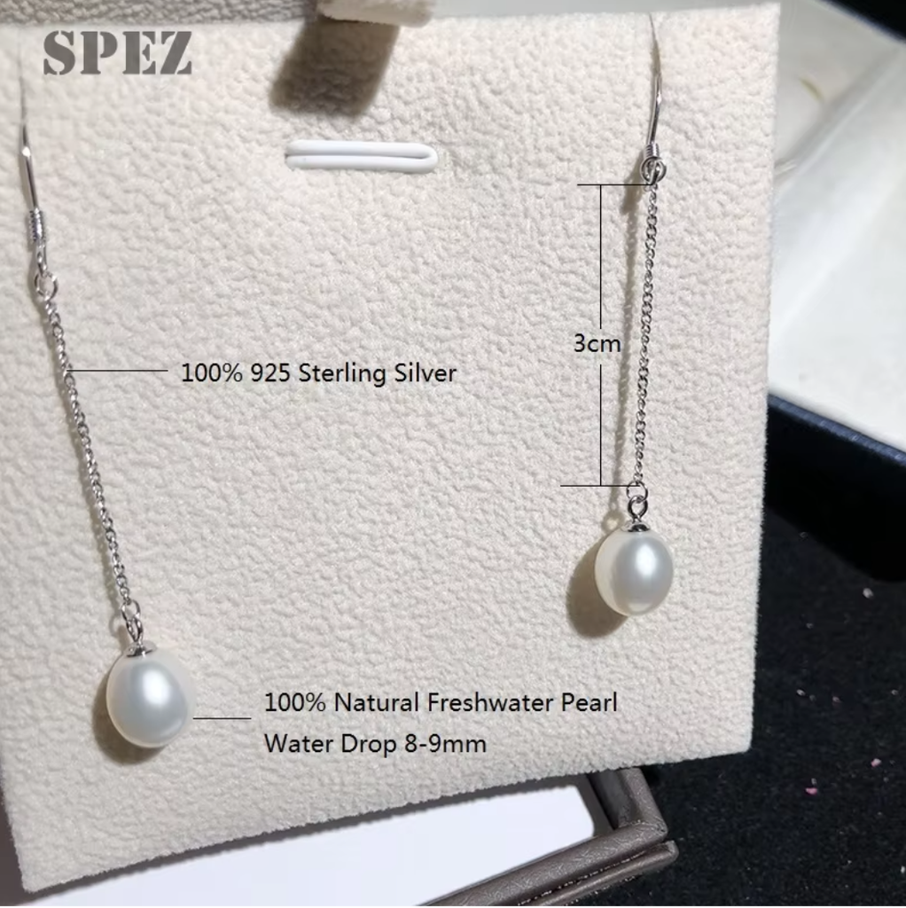 Bông Tai Bạc Ngọc Trai Tua Rua Đơn Giản 1 Hạt Ngọc Trai Giọt Nước MADAME HIEN PEARLS Tối Giản Xinh Xắn Cho Nữ BTG126