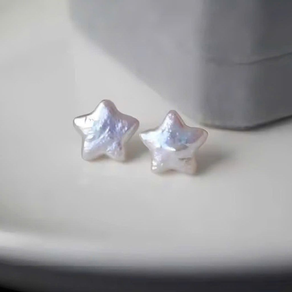 Bông Tai Ngọc Trai Baroque Hình Ngôi Sao 5 Cánh Pentagram MADAME HIEN PEARLS Cho Nữ BTB127