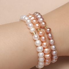 Vòng Tay Ngọc Trai Tự Nhiên Đơn Giản 7-8mm MADAME HIEN PEARLS dễ thương VTT001