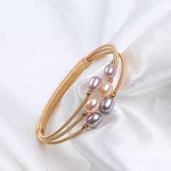 Vòng Tay Gọng Hở Đính Ngọc Trai Giọt Nước Kiểu Còng Cứng Đính Ngọc Trai MADAME HIEN PEARL Thời Trang Freesize VTG004M