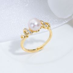 Nhẫn Đính Ngọc Trai MADAME HIEN PEARLS Dát Đá zircon Đơn Giản Thời Trang Giá Sỉ NN023