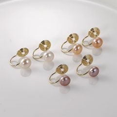 Bông Tai Dạng Kẹp Đính Hạt Ngọc Trai Tròn MADAME HIEN PEARLS Đơn Giản Cá Tính Cho Nữ BTN008