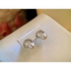 Bông Tai Ngọc Trai Vintage MADAME HIEN PEARLS Mạ Bạc 925 Đính Ngọc Trai Phong Cách Hàn Quốc BTN007