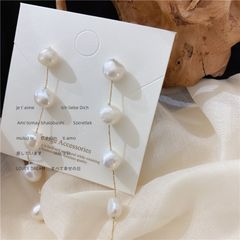 Bông Tai Bạc 925 Tua Rua Siêu Dài Ngọc Trai 9mm Tự Nhiên Cực Dài Phong Cách Baroque MADAME HIEN PEARLS BTT017