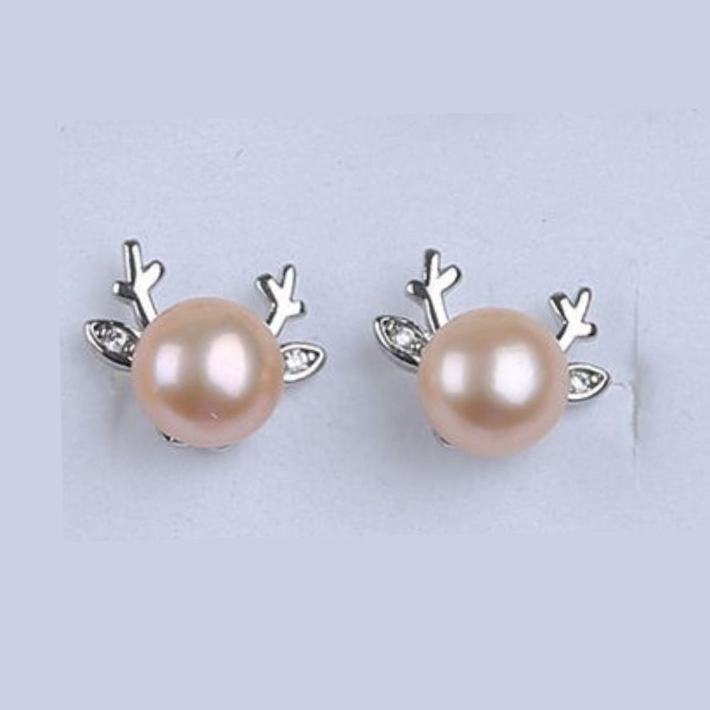 Bông Tai Ngọc Trai MADAME HIEN PEARLS Dáng Hưu Tươi Tắn Tự Nhiên BTN017