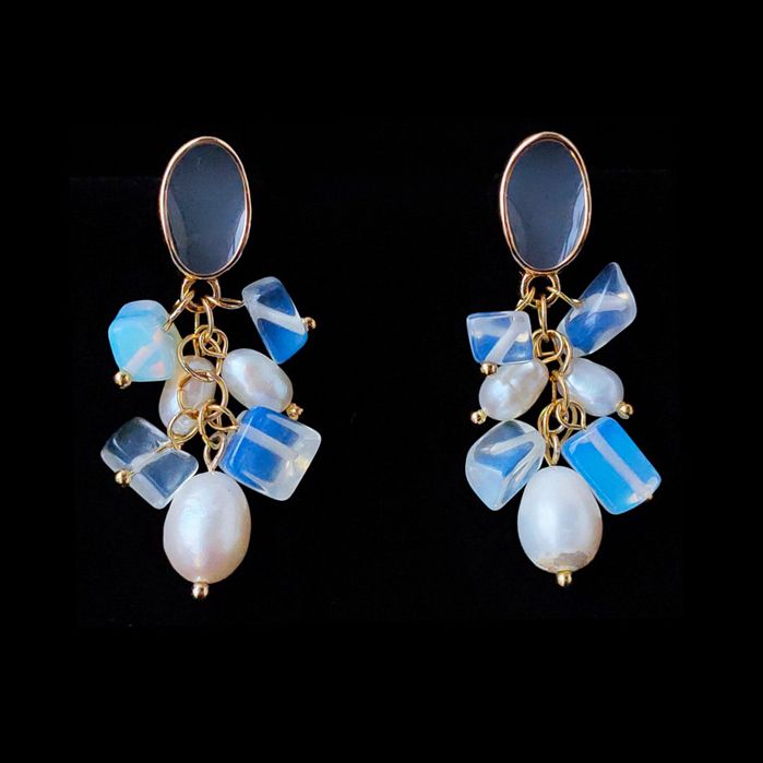 Bông Tai Hạt Trai Opal Nước Ngọt MADAME HIEN PEARLS Quý Phái, Thời Thượng BTG011
