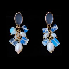 Bông Tai Hạt Trai Opal Nước Ngọt MADAME HIEN PEARLS Quý Phái, Thời Thượng BTG011