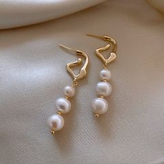 Bông Tai Kiểu Dáng Cá Tính, Hiện Đại MADAME HIEN PEARLS Đính Ngọc Trai Phong Cách Thời Trang Hàn Quốc BAROQUE BTT002