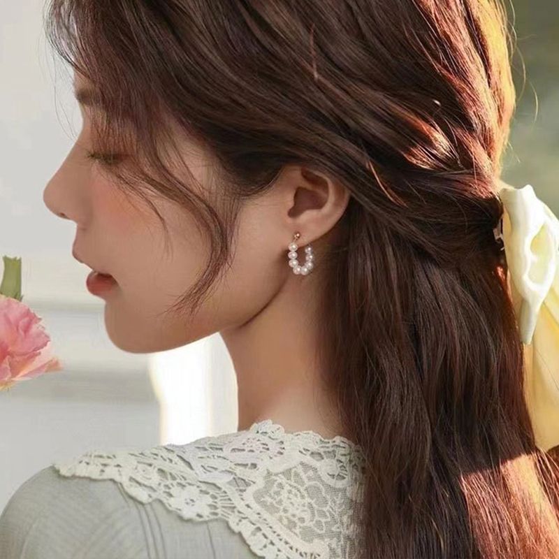 Khuyên Tai Tròn Tua Rua Bông Tai Ngọc Trai Nuôi Tự Nhiên Thời Trang Châu Âu Đơn Giản Cho Nữ BTT008