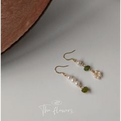 Bông Tai Mạ Bạc 925 MADAME HIEN PEARLS Đính Ngọc Trai phong cách cổ điển Châu Âu BTT004