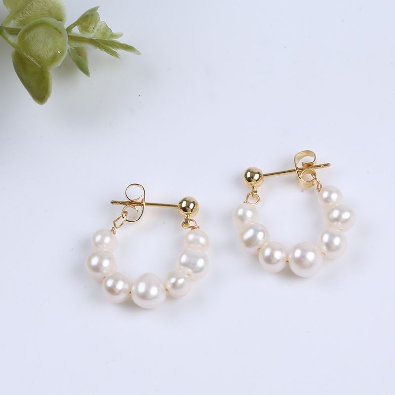 Khuyên Tai Tròn Tua Rua Bông Tai Ngọc Trai Nuôi Tự Nhiên Thời Trang Châu Âu Đơn Giản Cho Nữ BTT008