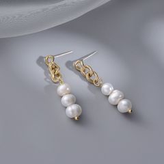 Bông Tai Mạ Bạc 925 MADAME HIEN PEARLS Đính Ngọc Trai Phong Cách Thời Trang Hàn Quốc BAROQUE BTT003