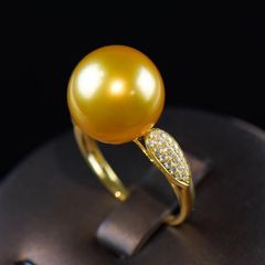 Nhẫn Bạc 925 Đính Ngọc Trai Xà Cừ Tự Nhiên 12mm sang trọng quý phái XC006