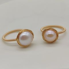Nhẫn Ngọc Trai Hạt Tự Nhiên MADAME HIEN PEARLS Có Khóa Điều Chỉnh Được NB004