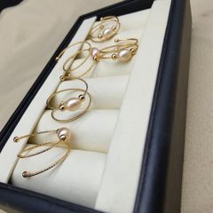 Nhẫn Mạ Vàng 14k Đính Ngọc Trai Nuôi Tự Nhiên hạt gạo Thời Trang NG001