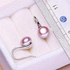 Bông Tai MADAME HIEN PEARL Hạt trai trắng 7-8mm AAA Bạc Ý 925 Dáng gót giày BTN005