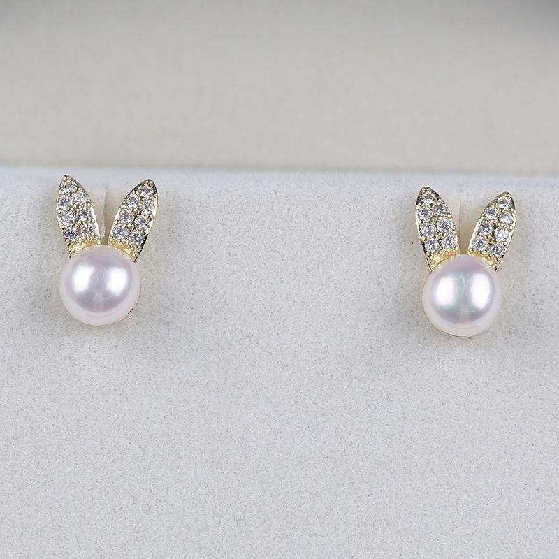 Bông Tai Thỏ Đính Đá & Ngọc Trai MADAME HIEN PEARLS Dễ Thương BTN258