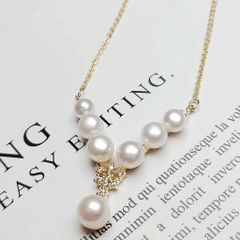 Vòng cổ Ngọc Trai Tự Nhiên Kiểu Công Chúa 7 Hạt MN030