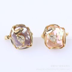 Nhẫn Nghệ Thuật Hợp Kim Đính Ngọc Trai Baroque MADAME HIEN PEARLS Cá Tính NB002