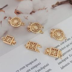 Chốt Cài Đầu Thanh Thanh Chạm Khắc Rỗng Mạ Vàng 14K Thời Trang DIY PKKC002
