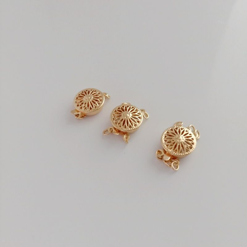 Chốt Cài Đầu Thanh Thanh Chạm Khắc Rỗng Mạ Vàng 14K Thời Trang DIY PKKC002