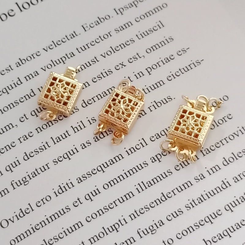 Chốt Cài Đầu Thanh Thanh Chạm Khắc Rỗng Mạ Vàng 14K Thời Trang DIY PKKC002
