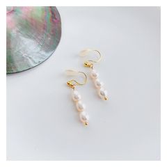 Bông Tai Hạt Trai Tự Nhiên MADAME HIEN PEARLS tua rua hạt xoài BTG025