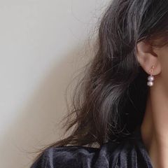 Bông Tai 2 Hạt Ngọc Trai Tím Tua Rua MADAME HIEN PEARLS Thời Trang Nữ Tính BTT018