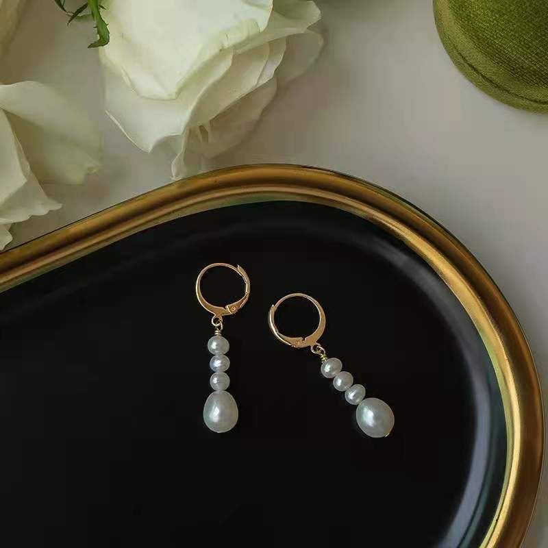 Bông Tai Bạc 925 Ngọc Trai AAA Nuôi Tự Nhiên Thời Trang Tua Rua Đơn Giản BTG023