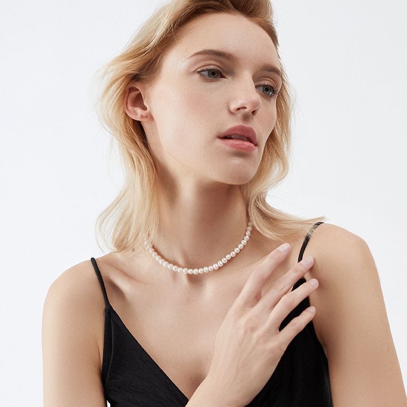 Vòng cổ Bạc 925 Ngọc Trai Nuôi Tự Nhiên Kích Thước 6-7mm MADAME HIEN PEARLS Cho Nữ CT008