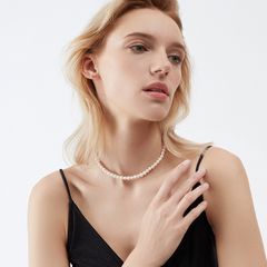 Vòng cổ Bạc 925 Ngọc Trai Nuôi Tự Nhiên Kích Thước 6-7mm MADAME HIEN PEARLS Cho Nữ CT008