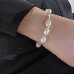 Vòng Tay Chuỗi Hạt Trai Bằng Thép Không Gỉ MADAME HIEN PEARLS Nam Tính, Thời thượng VTG002