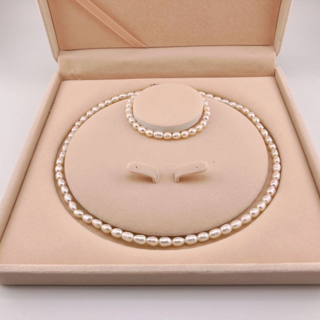 Set Ngọc Trai Gạo 4-5mm (dây cổ, vòng tay) nhỏ xinh đáng yêu