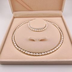 Set Ngọc Trai Gạo 4-5mm (dây cổ, vòng tay) nhỏ xinh đáng yêu