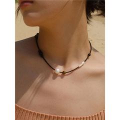 Vòng Cổ Phối Đá Mắt Hổ Tự Nhiên Kết Hợp Ngọc Trai Baroque Cá Tính MADAME HIEN PEARLS MB012A