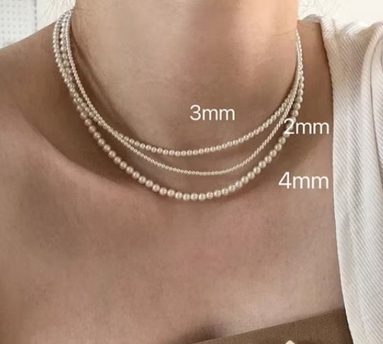 Set Bộ Trang Sức Ngọc Trai Tròn Tí Hon Mini Nhỏ Xinh Tự Nhiên 3-4mm MADAME HIEN PEARLS SCT010