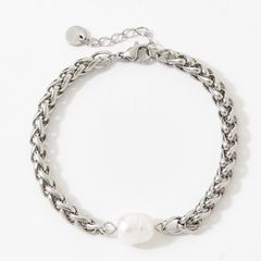 Vòng Tay Chuỗi Xương Rồng Ngọc Trai Tự Nhiên Dây Chuyền Thép Titan Mạ Vàng 14K MADAME HIEN PEARLS VTB032