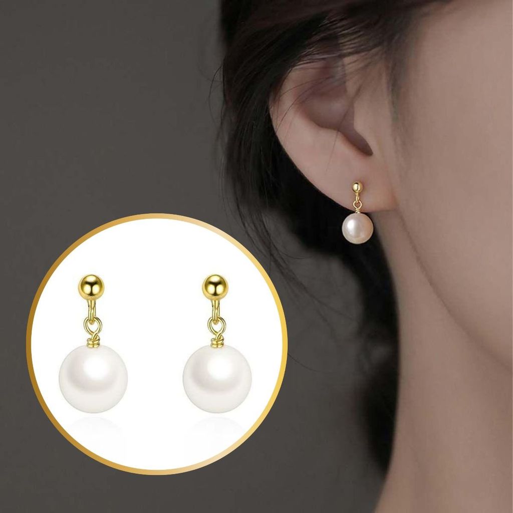 Bông Tai 1 Hạt Trai Tự Nhiên MADAME HIEN PEARLS Phong Cách Đơn Giản Minimalist BTT011